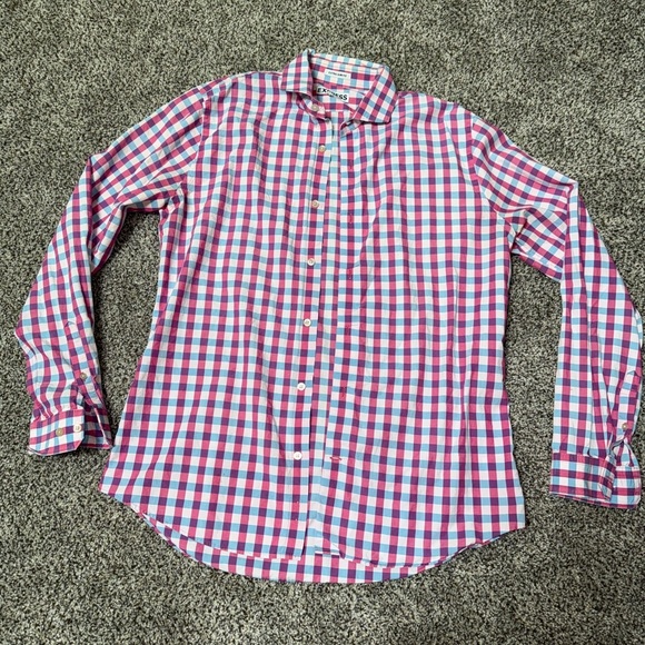 Express pink and blue extra slim fit long sleeve button down - Picture 1 of 7